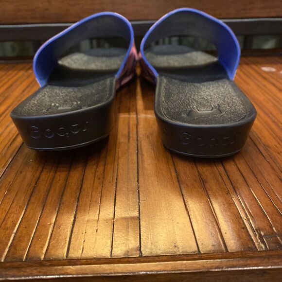 GOATS Black/Blue Floral Comfortable Slip On Slide Sz 7.5 Women New Nordstrom - Picture 5 of 6